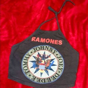 Ramones Graphic Halter Crop Top